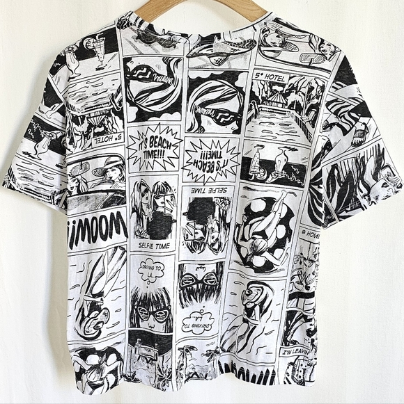 🇪🇦 Zara Black & White Comic Strip Graphic T-Shirt - Picture 13 of 13
